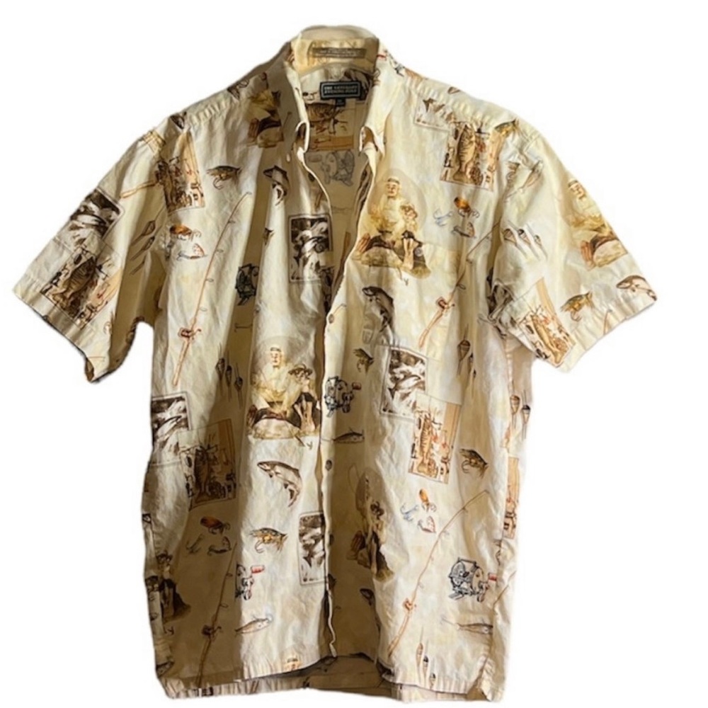 Men’s Cotton Button Down Shirt- Medium The Saturday Evening Post
